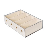 Maxbell Glasses Storage Box for Women Men Tabletop 4 Grids Sunglasses Organizer Case Cream Yellow