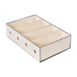 Maxbell Glasses Storage Box for Women Men Tabletop 4 Grids Sunglasses Organizer Case Cream Yellow