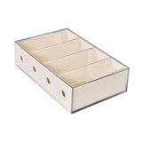 Maxbell Glasses Storage Box for Women Men Tabletop 4 Grids Sunglasses Organizer Case Cream Yellow