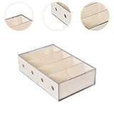 Maxbell Glasses Storage Box for Women Men Tabletop 4 Grids Sunglasses Organizer Case Cream Yellow