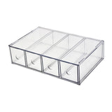 Maxbell Glasses Storage Box for Women Men Tabletop 4 Grids Sunglasses Organizer Case Clear