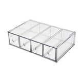 Maxbell Glasses Storage Box for Women Men Tabletop 4 Grids Sunglasses Organizer Case Clear