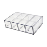 Maxbell Glasses Storage Box for Women Men Tabletop 4 Grids Sunglasses Organizer Case Clear