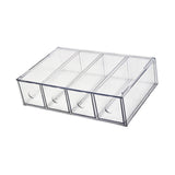 Maxbell Glasses Storage Box for Women Men Tabletop 4 Grids Sunglasses Organizer Case Clear