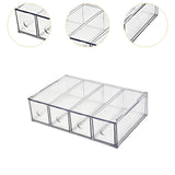 Maxbell Glasses Storage Box for Women Men Tabletop 4 Grids Sunglasses Organizer Case Clear