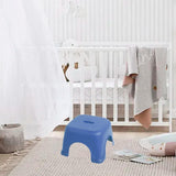 Maxbell Footstool Step Stool Decorative Foot Rest Stool for Doorway Bedside Entryway Blue 27cmx27cmx21cm