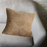 Maxbell Corduroy Pillow Cover Zipper Square Cushion Cover for Living Room Hotel Sofa Brown