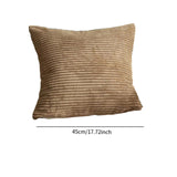 Maxbell Corduroy Pillow Cover Zipper Square Cushion Cover for Living Room Hotel Sofa Brown