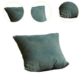 Maxbell Corduroy Pillow Cover Zipper Square Cushion Cover for Living Room Hotel Sofa Dark Green