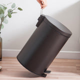 Maxbell Trash Can with Lid Dustbin Step on Trash Can for Kitchen Narrow Space Office Black