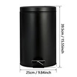 Maxbell Trash Can with Lid Dustbin Step on Trash Can for Kitchen Narrow Space Office Black