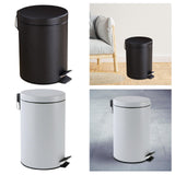 Maxbell Trash Can with Lid Dustbin Step on Trash Can for Kitchen Narrow Space Office Black