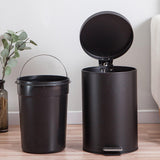 Maxbell Trash Can with Lid Dustbin Step on Trash Can for Kitchen Narrow Space Office Black