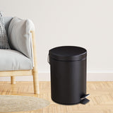 Maxbell Trash Can with Lid Dustbin Step on Trash Can for Kitchen Narrow Space Office Black