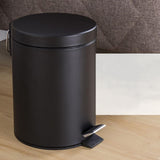 Maxbell Trash Can with Lid Dustbin Step on Trash Can for Kitchen Narrow Space Office Black