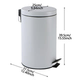 Maxbell Trash Can with Lid Dustbin Step on Trash Can for Kitchen Narrow Space Office Grey