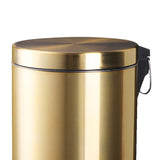 Maxbell Trash Can Container Close Lid Foot Pedal Bin for Living Room Toilet Entryway 8L 32x22.8cm Gold