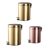 Maxbell Trash Can Container Close Lid Foot Pedal Bin for Living Room Toilet Entryway 8L 32x22.8cm Gold