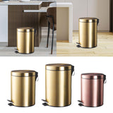 Maxbell Trash Can Container Close Lid Foot Pedal Bin for Living Room Toilet Entryway 8L 32x22.8cm Gold