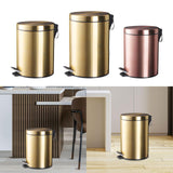 Maxbell Trash Can Container Close Lid Foot Pedal Bin for Living Room Toilet Entryway 8L 32x22.8cm Gold
