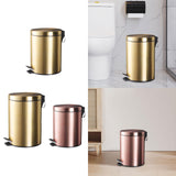 Maxbell Trash Can Container Close Lid Foot Pedal Bin for Living Room Toilet Entryway 8L 32x22.8cm Gold