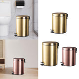Maxbell Trash Can Container Close Lid Foot Pedal Bin for Living Room Toilet Entryway 8L 32x22.8cm Gold