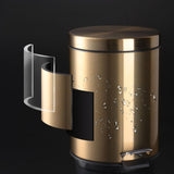 Maxbell Trash Can Container Close Lid Foot Pedal Bin for Living Room Toilet Entryway 8L 32x22.8cm Gold