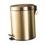 Maxbell Trash Can Container Close Lid Foot Pedal Bin for Living Room Toilet Entryway 8L 32x22.8cm Gold