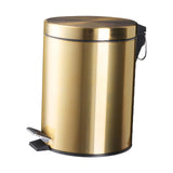 Maxbell Trash Can Container Close Lid Foot Pedal Bin for Living Room Toilet Entryway 8L 32x22.8cm Gold
