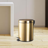 Maxbell Trash Can Container Close Lid Foot Pedal Bin for Living Room Toilet Entryway 8L 32x22.8cm Gold