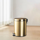 Maxbell Trash Can Container Close Lid Foot Pedal Bin for Living Room Toilet Entryway 8L 32x22.8cm Gold