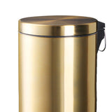 Maxbell Trash Can Container Close Lid Foot Pedal Bin for Living Room Toilet Entryway 12L 39.5x25cm Gold
