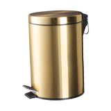 Maxbell Trash Can Container Close Lid Foot Pedal Bin for Living Room Toilet Entryway 12L 39.5x25cm Gold