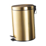 Maxbell Trash Can Container Close Lid Foot Pedal Bin for Living Room Toilet Entryway 12L 39.5x25cm Gold