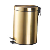 Maxbell Trash Can Container Close Lid Foot Pedal Bin for Living Room Toilet Entryway 12L 39.5x25cm Gold