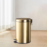 Maxbell Trash Can Container Close Lid Foot Pedal Bin for Living Room Toilet Entryway 12L 39.5x25cm Gold
