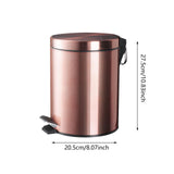 Maxbell Trash Can Container Close Lid Foot Pedal Bin for Living Room Toilet Entryway 5L 27.5x20.5cm Pink