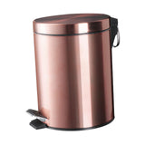 Maxbell Trash Can Container Close Lid Foot Pedal Bin for Living Room Toilet Entryway 5L 27.5x20.5cm Pink