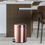 Maxbell Trash Can Container Close Lid Foot Pedal Bin for Living Room Toilet Entryway 5L 27.5x20.5cm Pink