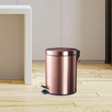 Maxbell Trash Can Container Close Lid Foot Pedal Bin for Living Room Toilet Entryway 5L 27.5x20.5cm Pink