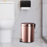 Maxbell Trash Can Container Close Lid Foot Pedal Bin for Living Room Toilet Entryway 5L 27.5x20.5cm Pink
