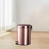 Maxbell Trash Can Container Close Lid Foot Pedal Bin for Living Room Toilet Entryway 5L 27.5x20.5cm Pink