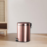 Maxbell Trash Can Container Close Lid Foot Pedal Bin for Living Room Toilet Entryway 5L 27.5x20.5cm Pink