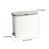Maxbell Slim Trash Can Rectangular Rubbish Container for Bedroom Kitchen Home Office White