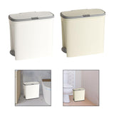 Maxbell Slim Trash Can Rectangular Rubbish Container for Bedroom Kitchen Home Office White