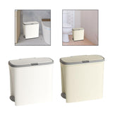 Maxbell Slim Trash Can Rectangular Rubbish Container for Bedroom Kitchen Home Office White
