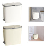 Maxbell Slim Trash Can Rectangular Rubbish Container for Bedroom Kitchen Home Office White