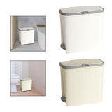Maxbell Slim Trash Can Rectangular Rubbish Container for Bedroom Kitchen Home Office White