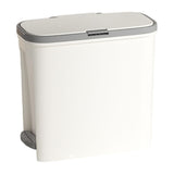 Maxbell Slim Trash Can Rectangular Rubbish Container for Bedroom Kitchen Home Office White