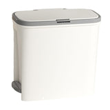 Maxbell Slim Trash Can Rectangular Rubbish Container for Bedroom Kitchen Home Office White
